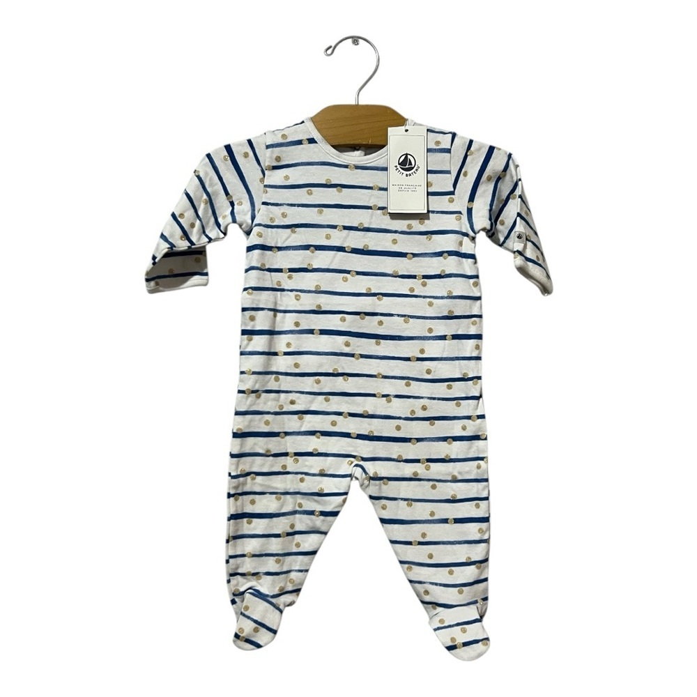 Petit Bateau Baby One Piece Romper Stretchie Size 3 Months New